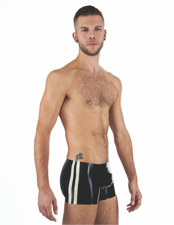 Mister B Rubber Trunks Black White