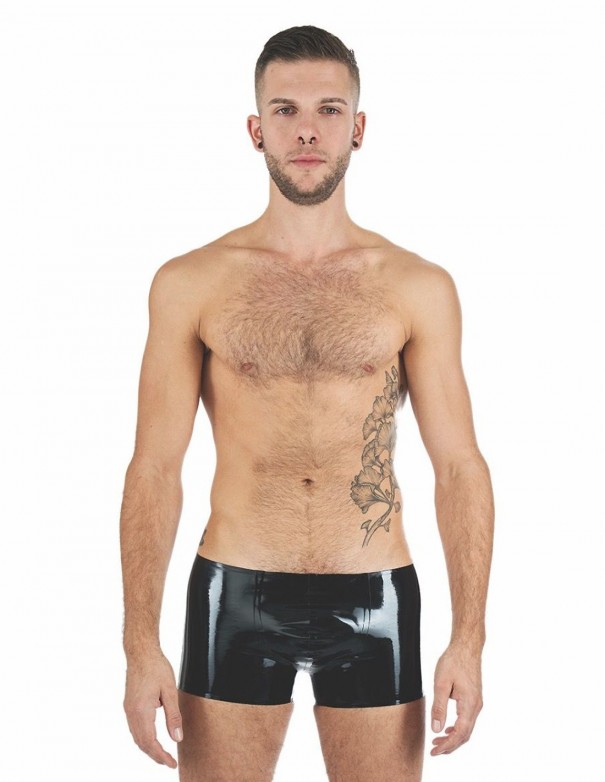Mister B Rubber Trunks Black White