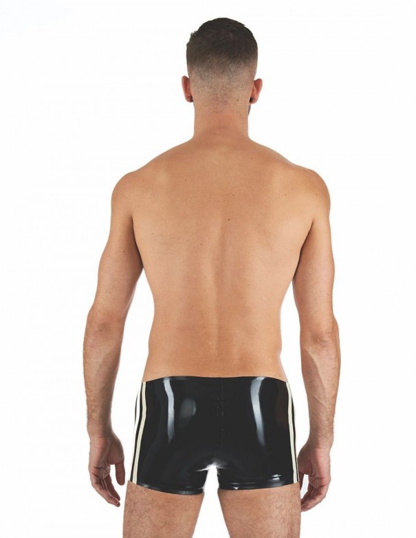Mister B Rubber Trunks Black White