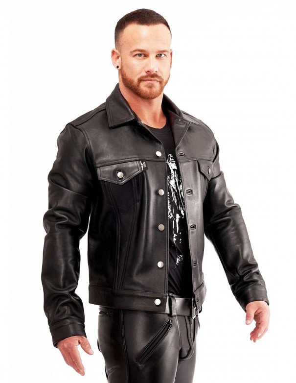 Mister B Leather Trucker Jacket