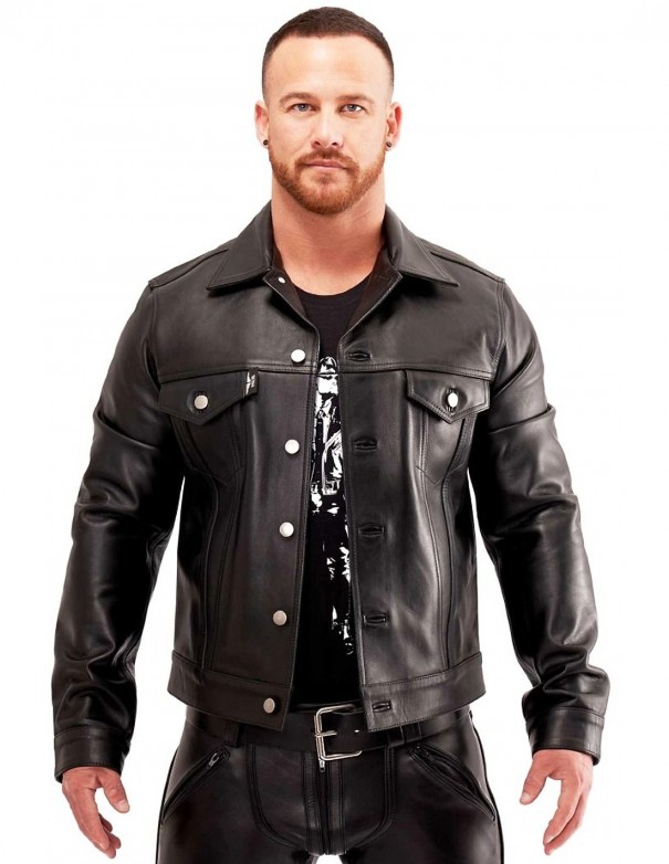 Mister B Leather Trucker Jacket