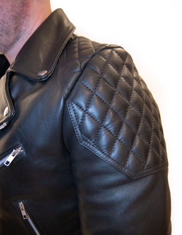 Mister B Leather Motor Jacket With Back Padding