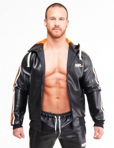 Mr Riegillio MR Tracksuit Jacket - Black - Orange Stripe 2
