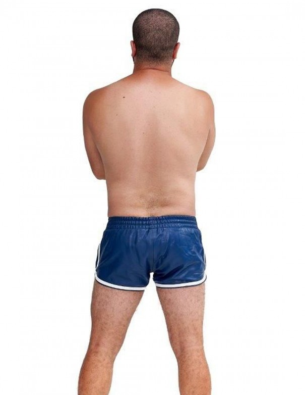Mister B Leather Circuit Sport Shorts - Blue White