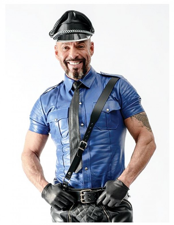 Mister B Sheep Leather Police Shirt Blue