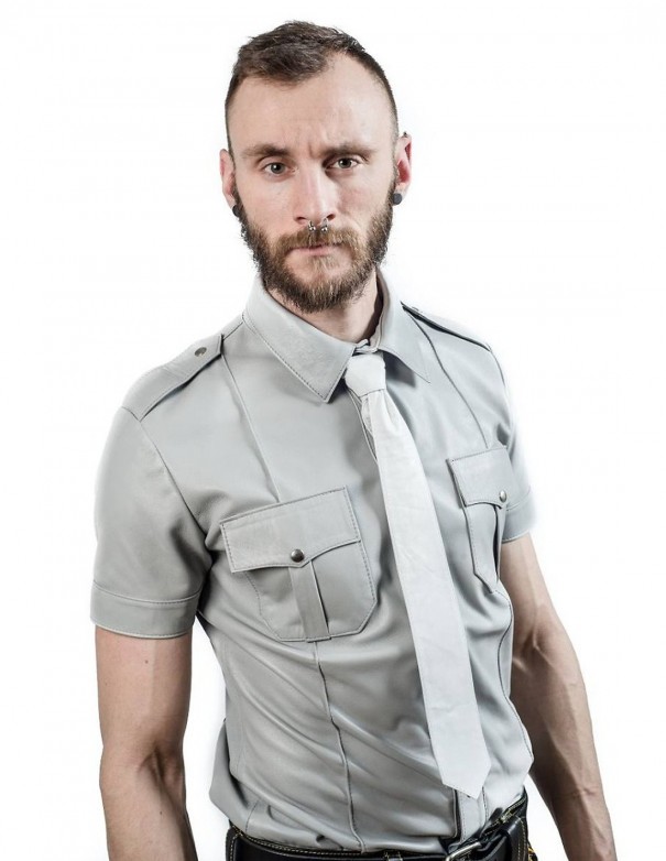 Mister B Sheep Leather Police Shirt Grey
