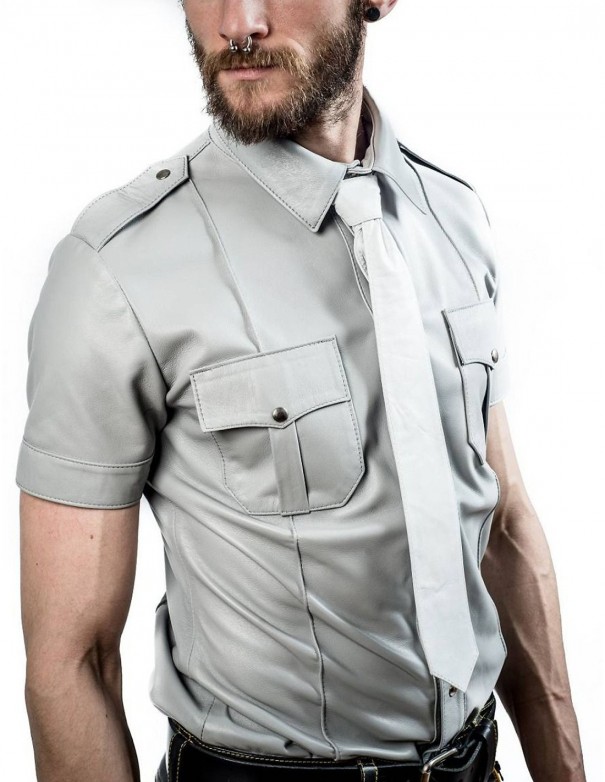 Mister B Sheep Leather Police Shirt Grey