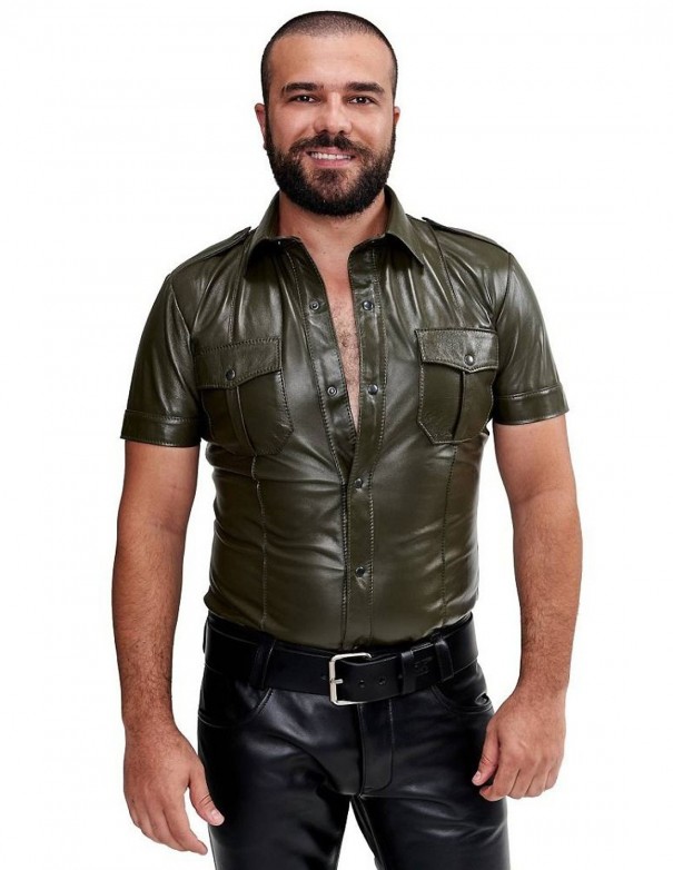 Mister B Sheep Leather Police Shirt Green
