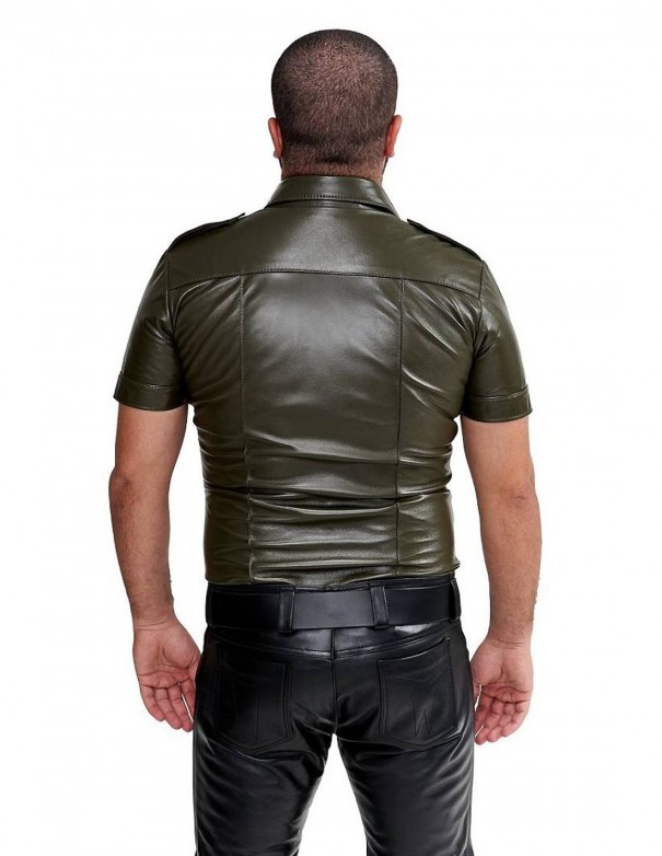 Mister B Sheep Leather Police Shirt Green