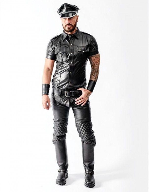 Mister B Sheep Leather Police Shirt Black