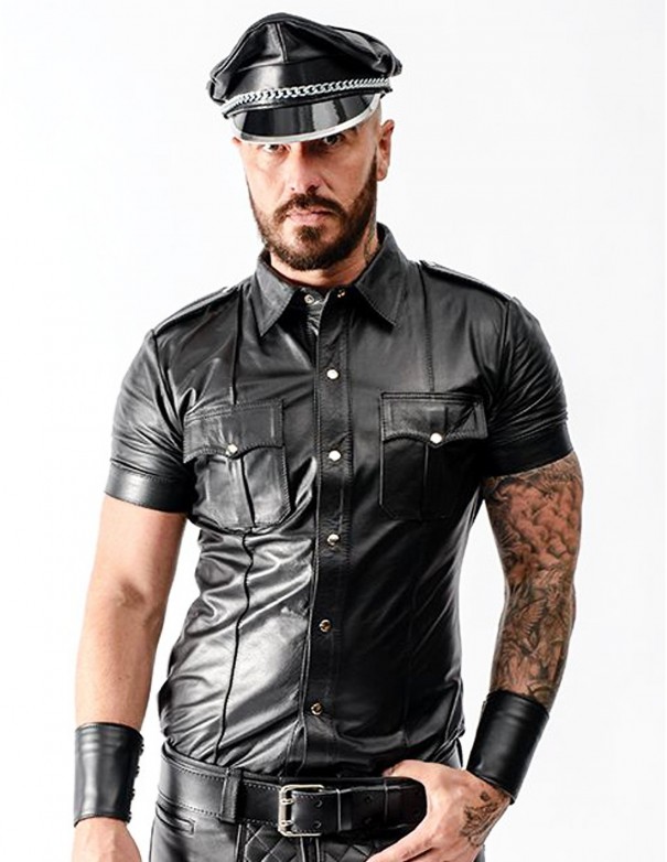 Mister B Sheep Leather Police Shirt Black