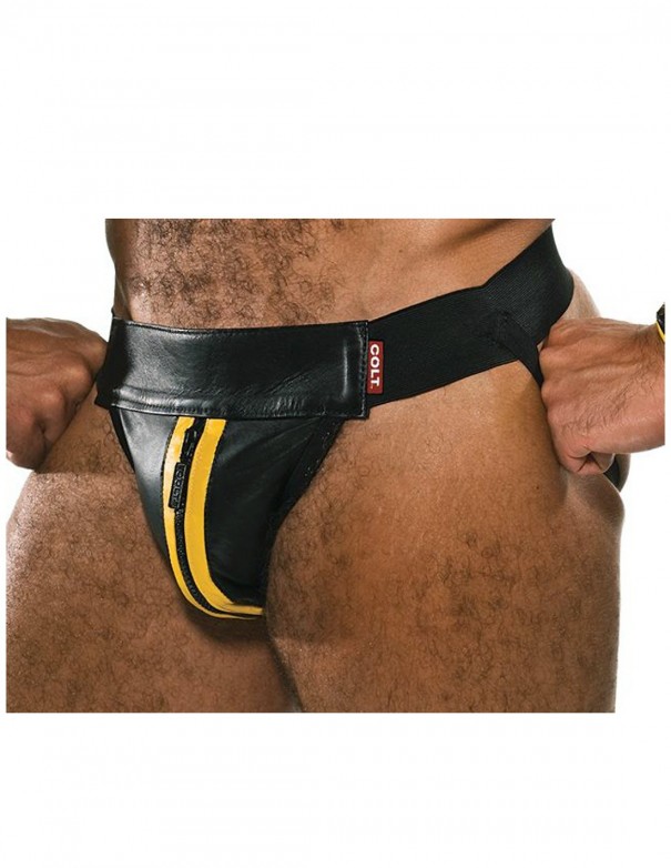 COLT Leather Jock Black-Yellow