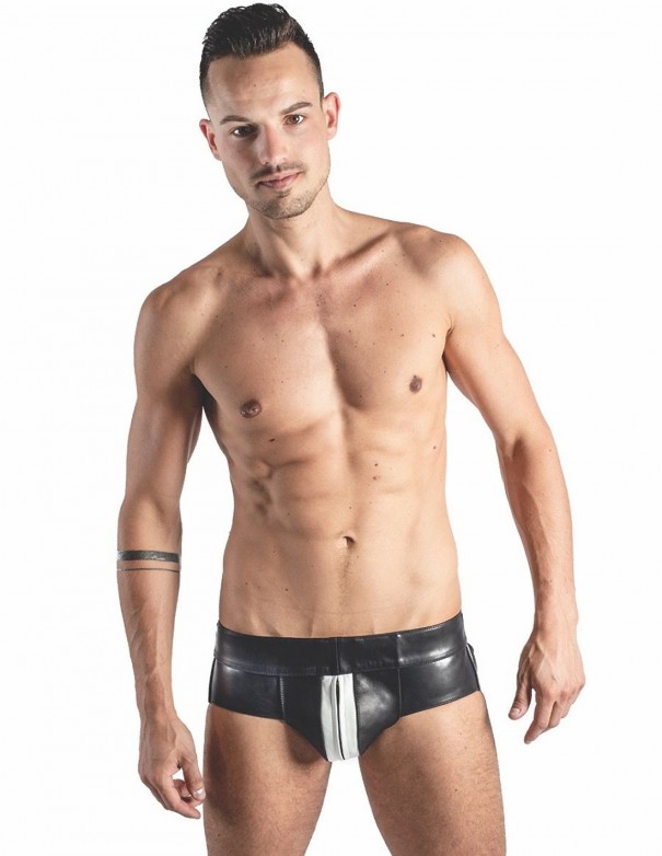 Mister B Leather Powerjock White Striped