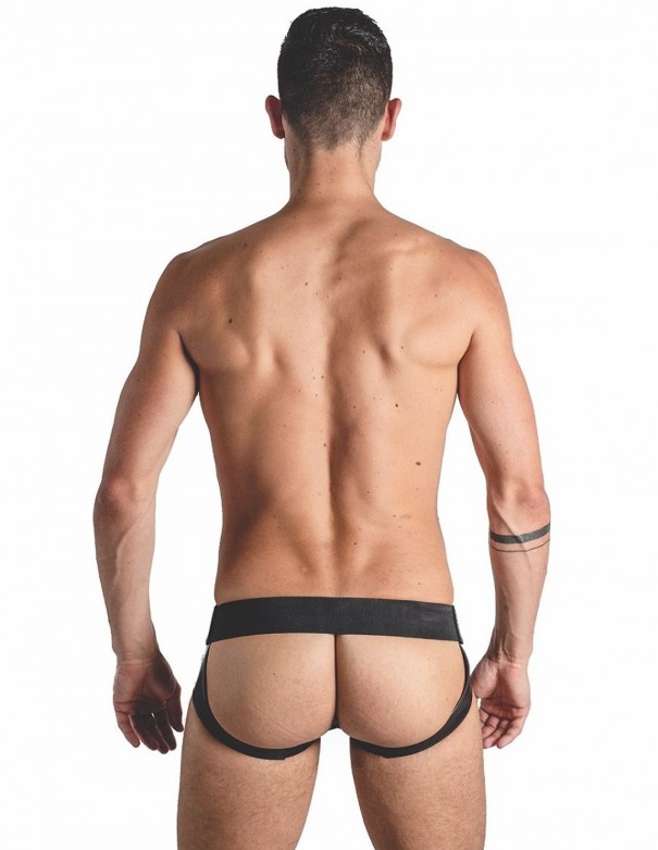 Mister B Leather Powerjock White Striped