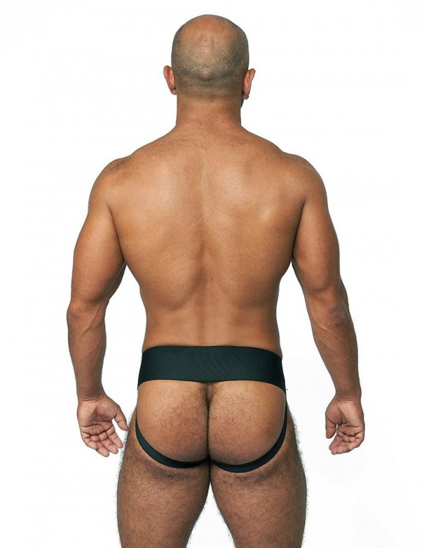 Mister B Leather Premium Jockstrap - Black White