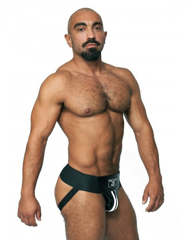 Mister B Leather Premium Jockstrap - Black White