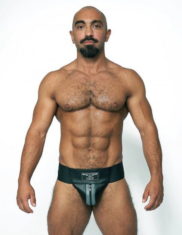 Mister B Leather Premium Jockstrap - Black Grey