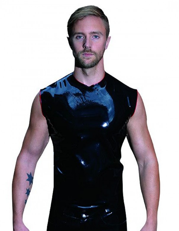 Mister B Rubber Sleeveless FIST T Red Trimming