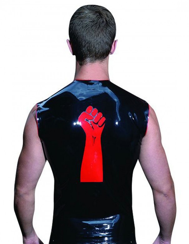 Mister B Rubber Sleeveless FIST T Red Trimming