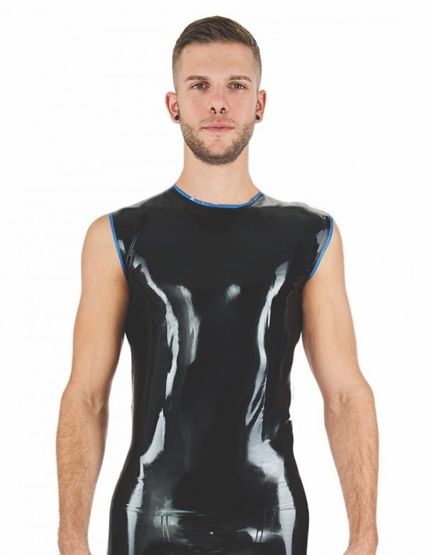 Mister B Rubber Sleeveless T-Shirt Black Blue