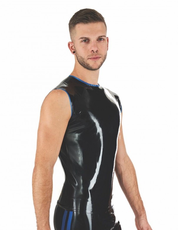 Mister B Rubber Sleeveless T-Shirt Black Blue