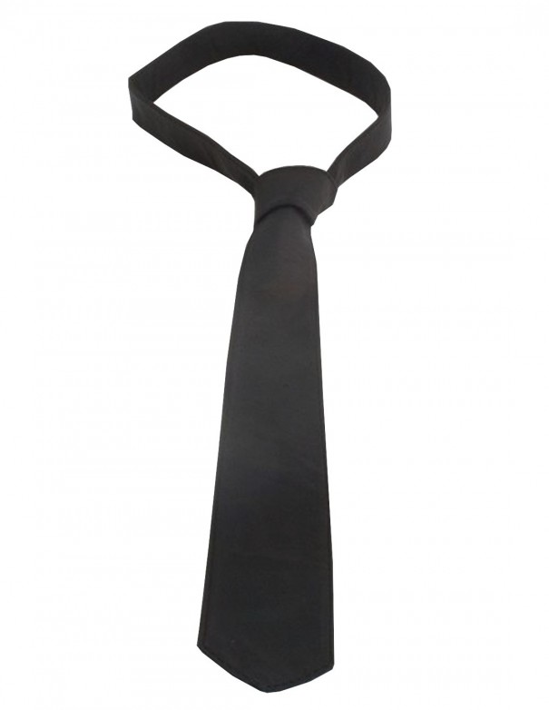 Mister B Leather Tie Stitched - Black