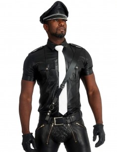 Mister B Leather Tie Stitched - White 2