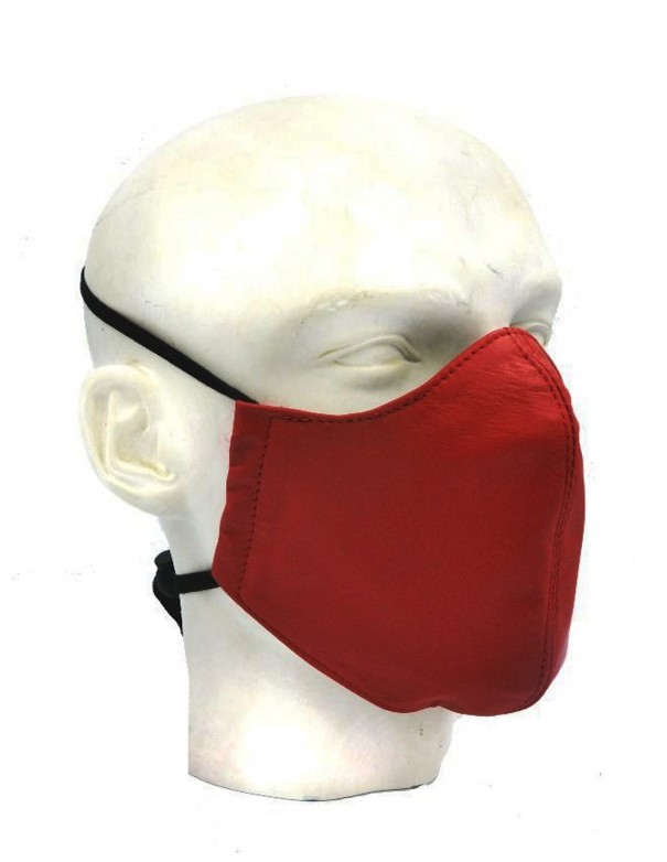 Mister B Leather Face Mask - Red