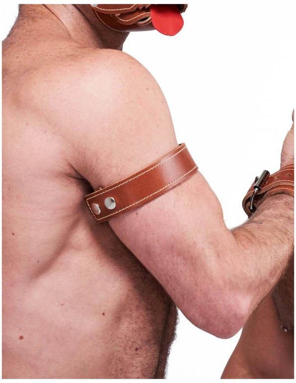 Mister B Leather Biceps Band Stitched - Brown