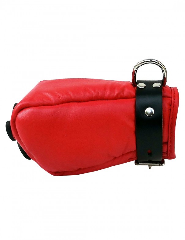 Mister B Leather Puppy Paws - Red Black