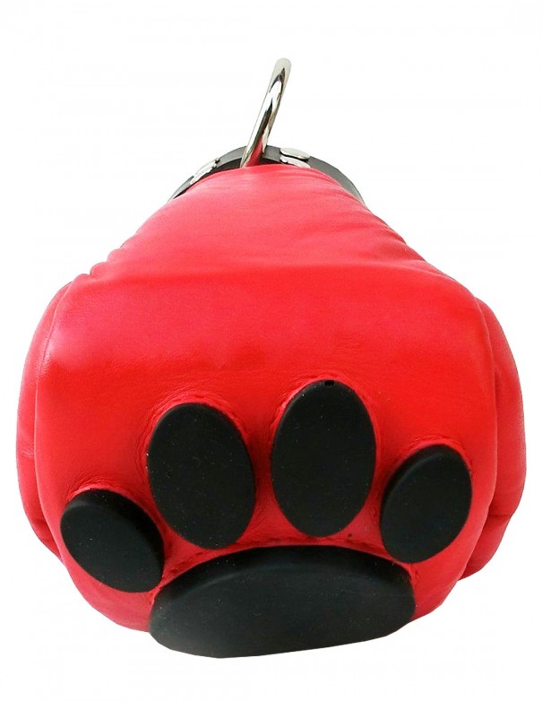 Mister B Leather Puppy Paws - Red Black