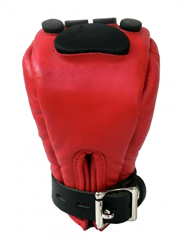 Mister B Leather Puppy Paws - Red Black