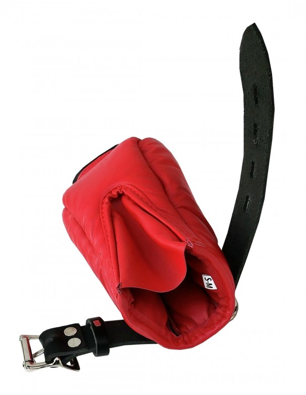 Mister B Leather Puppy Paws - Red Black