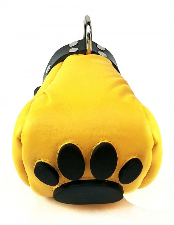 Mister B Leather Puppy Paws - Yellow Black