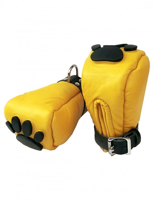 Mister B Leather Puppy Paws - Yellow Black