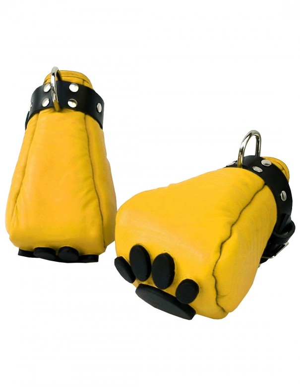 Mister B Leather Puppy Paws - Yellow Black