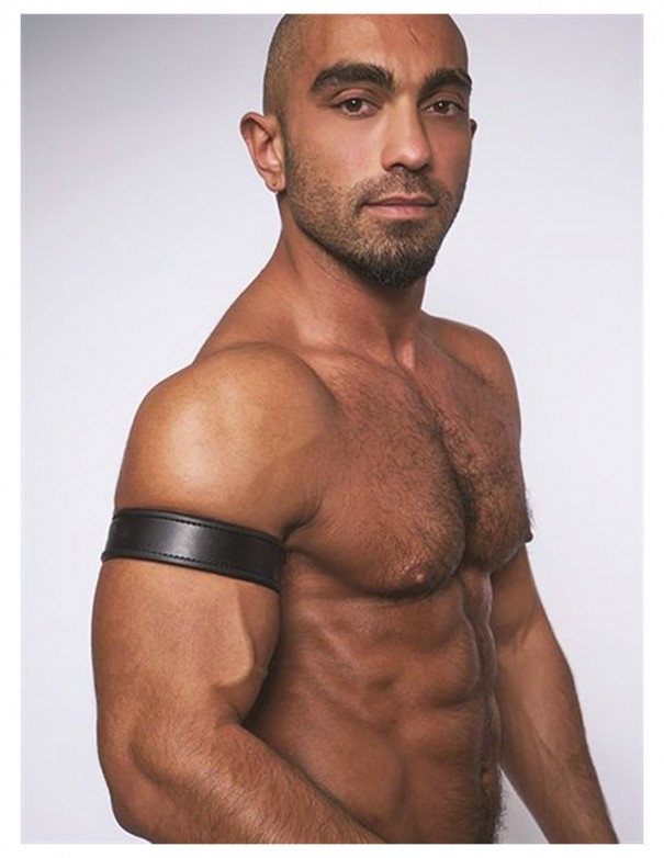 Mister B Leather Biceps Band Black Black
