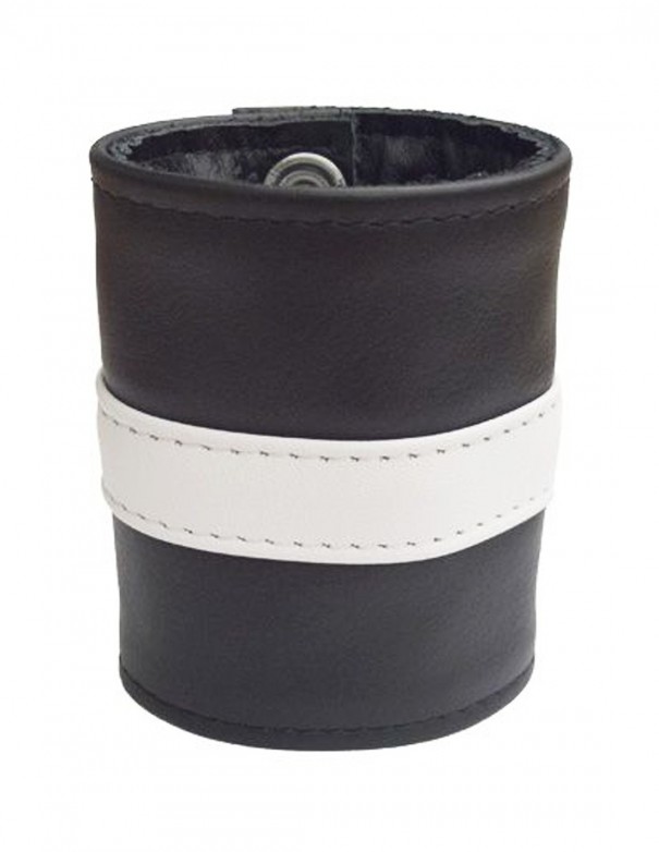 Mister B Leather Wrist Wallet Zip Grey Stripe