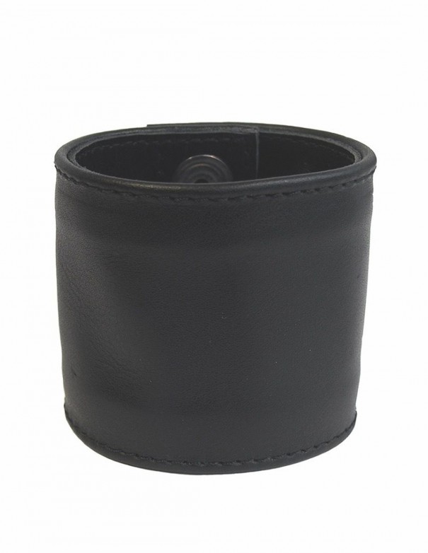 Mister B Leather Wristband Stitched 6 cm