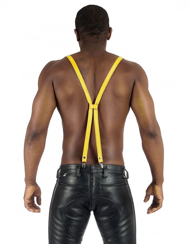 Mister B Leather Suspenders - Yellow