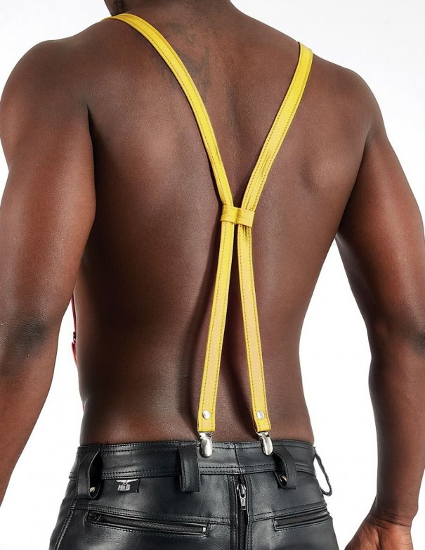 Mister B Leather Suspenders - Yellow