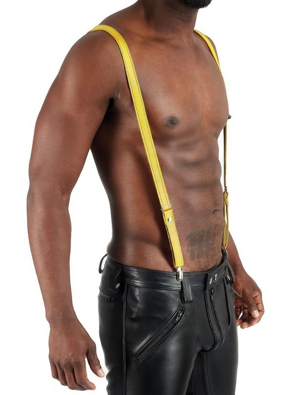 Mister B Leather Suspenders - Yellow Mister B Leather Suspenders - Yellow