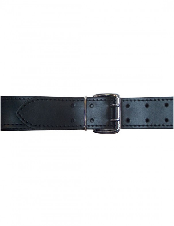 Mister B Leather Belt Stitched 5 cm - Black Mister B Leather Belt Stitched 5 cm - Black