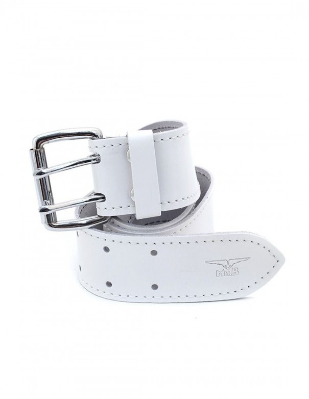 Mister B Leather Belt White 5 cm Mister B Leather Belt White 5 cm