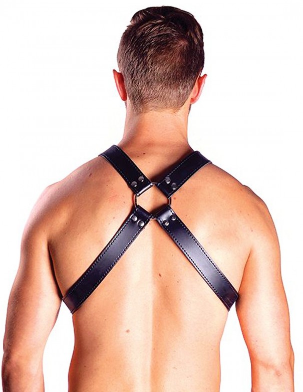 Mister B Leather Top Harness With Snap Studs