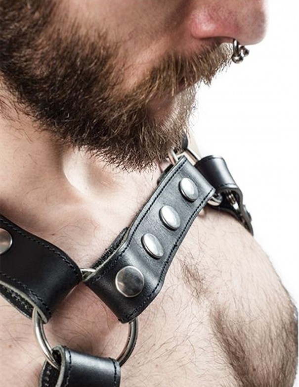 Mister B Leather X-Back Harness Black