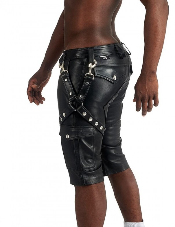 Mister B Leather Leg Harness Black