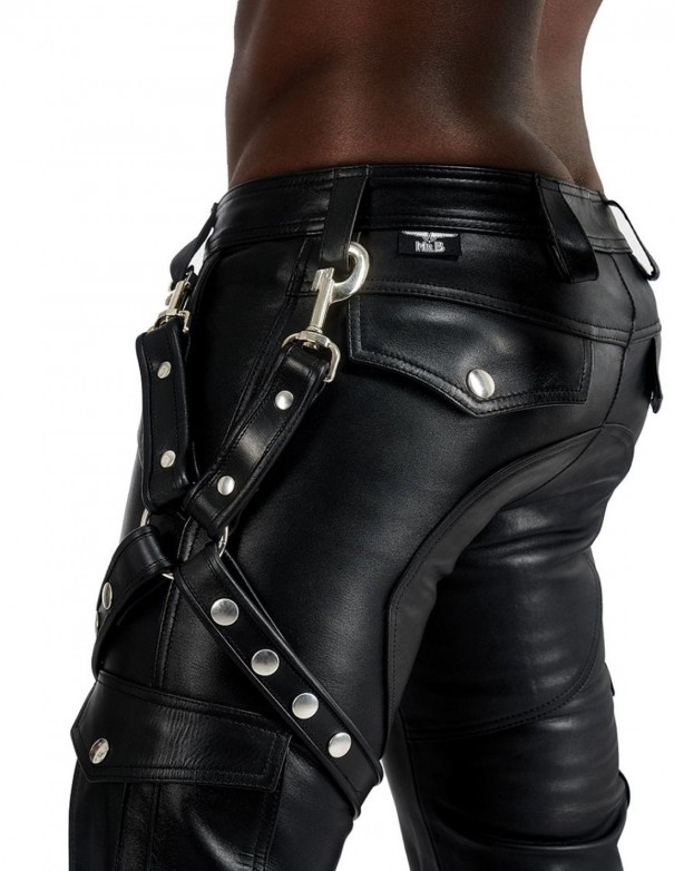 Mister B Leather Leg Harness Black