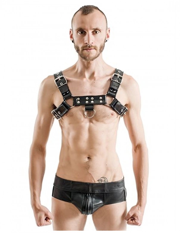 Mister B Rubber Chest Harness Premium Black Black