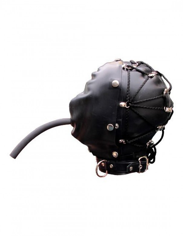Mister B Rubber Tie Back Bondage Hood